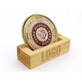 Wooden beermat holder